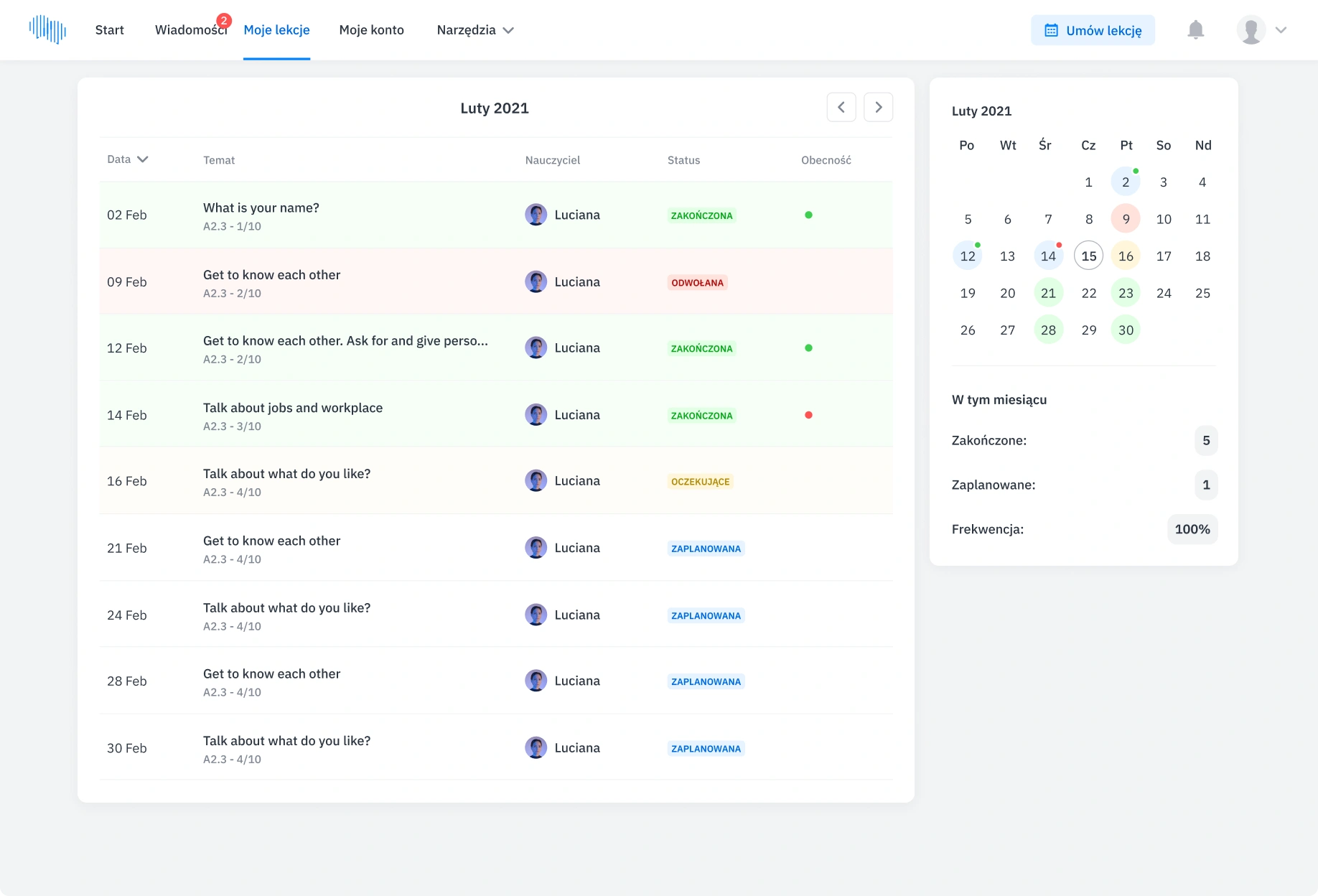 Native Speaker - Moje lekcje