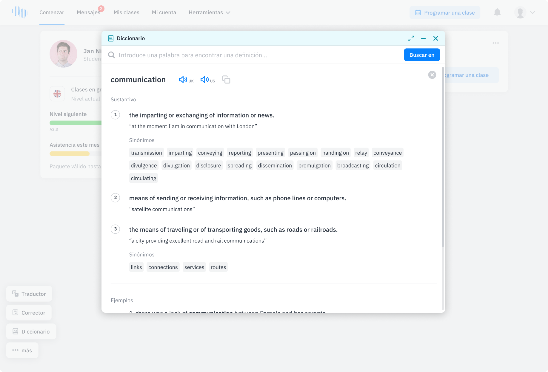 Profesor nativo - Herramientas