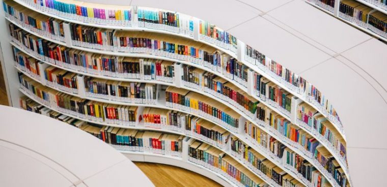 biblioteka z angielskimi książkami